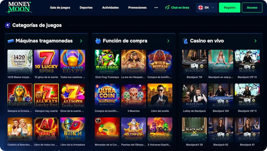 juegos del casino moneymoon